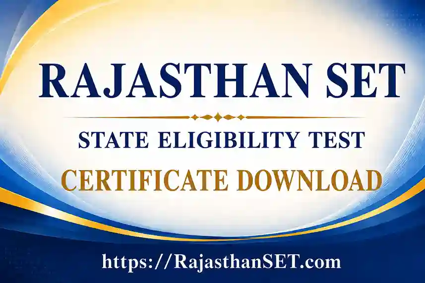 UOK Rajasthan SET Certificate 2026 PDF Download 