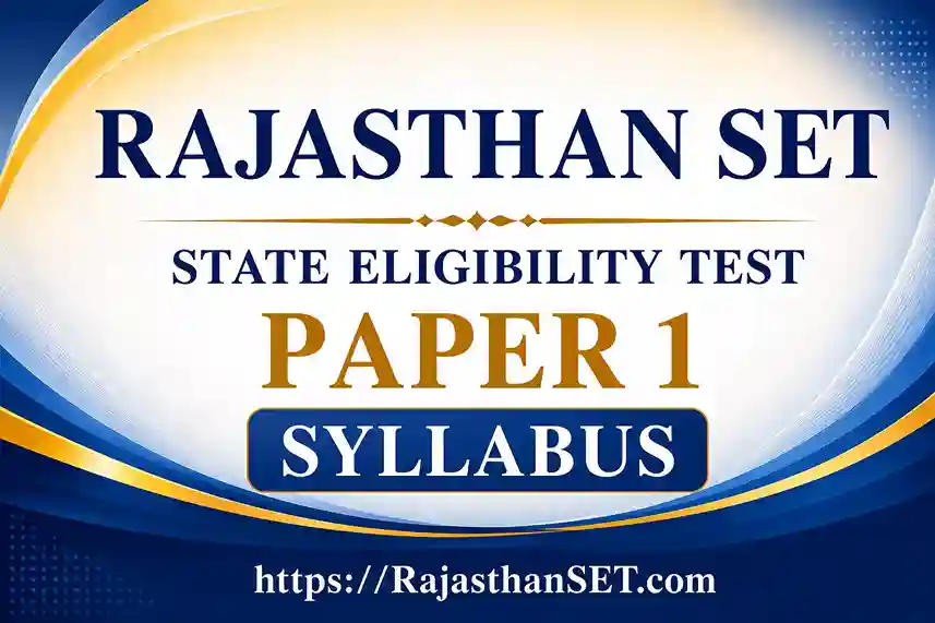 Rajasthan SET Paper 1 Syllabus 2026 PDF Download
