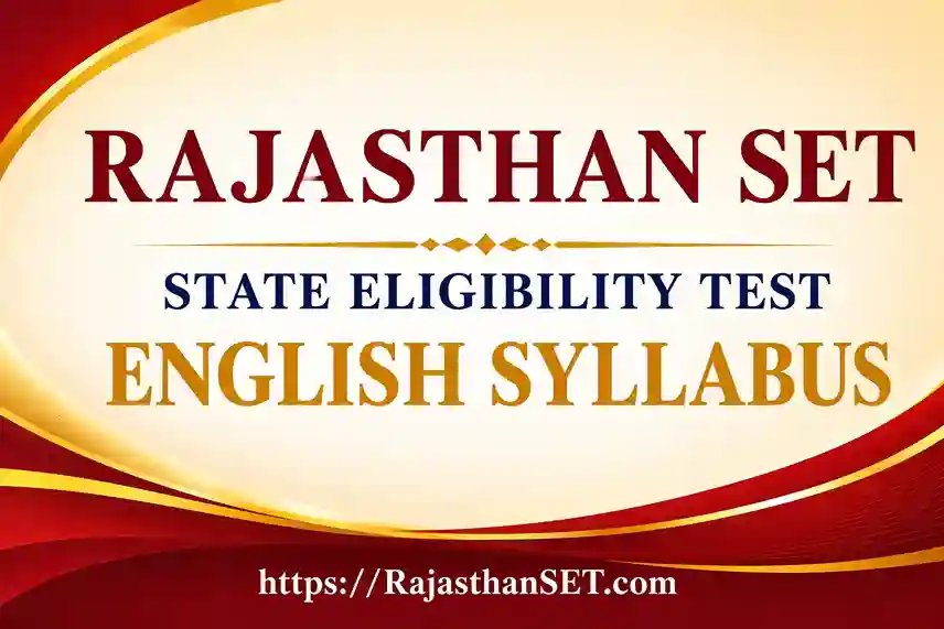 Rajasthan SET English Syllabus 2026 PDF Download