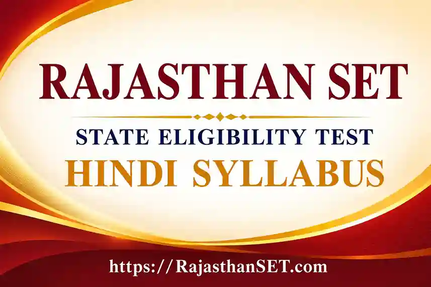 Rajasthan SET Hindi Syllabus 2026 PDF Download