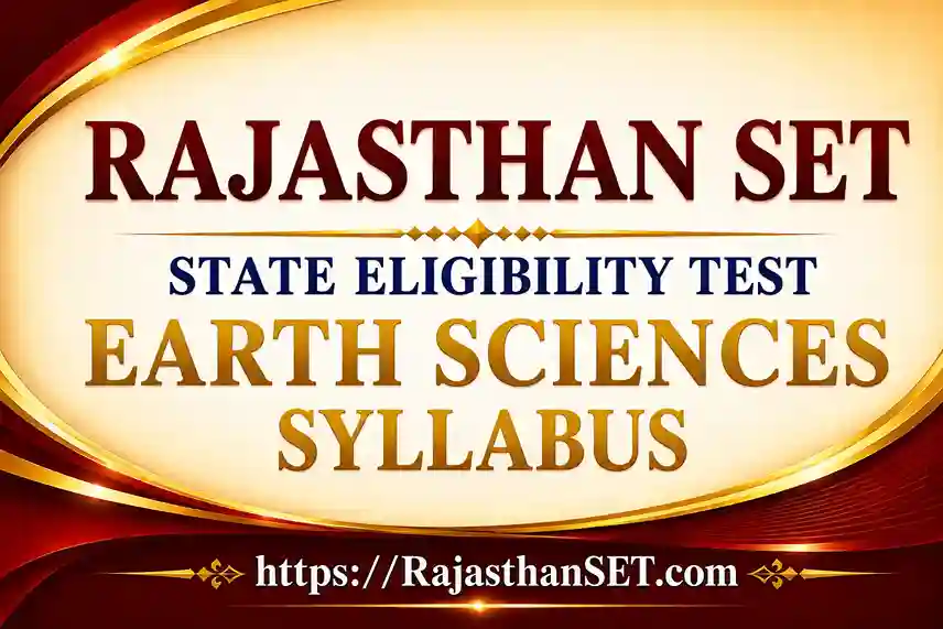 Rajasthan Set Earth Sciences Syllabus 2026 PDF Download