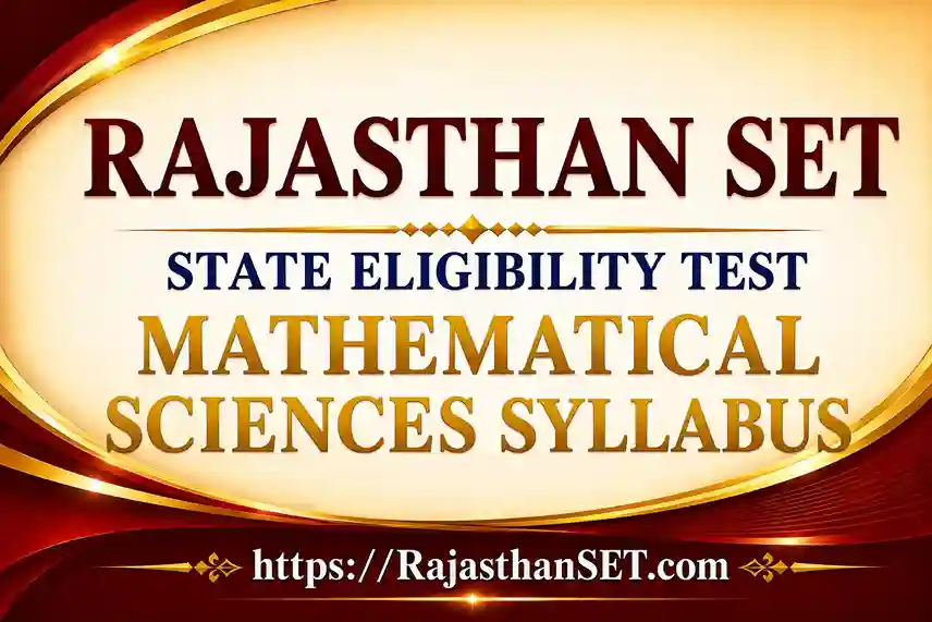 Rajasthan Set Mathematical Sciences Syllabus 2026 PDF Download