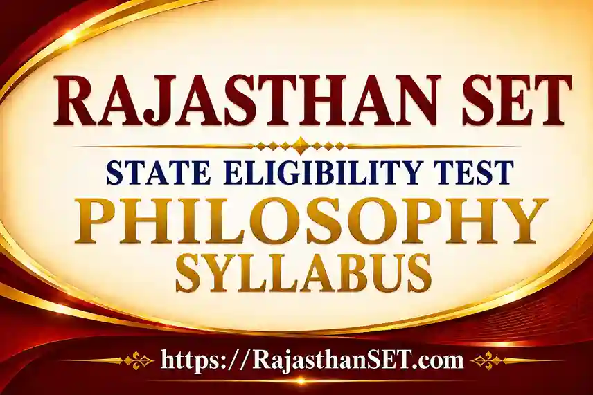 Rajasthan Set Philosophy Syllabus 2026 PDF Download