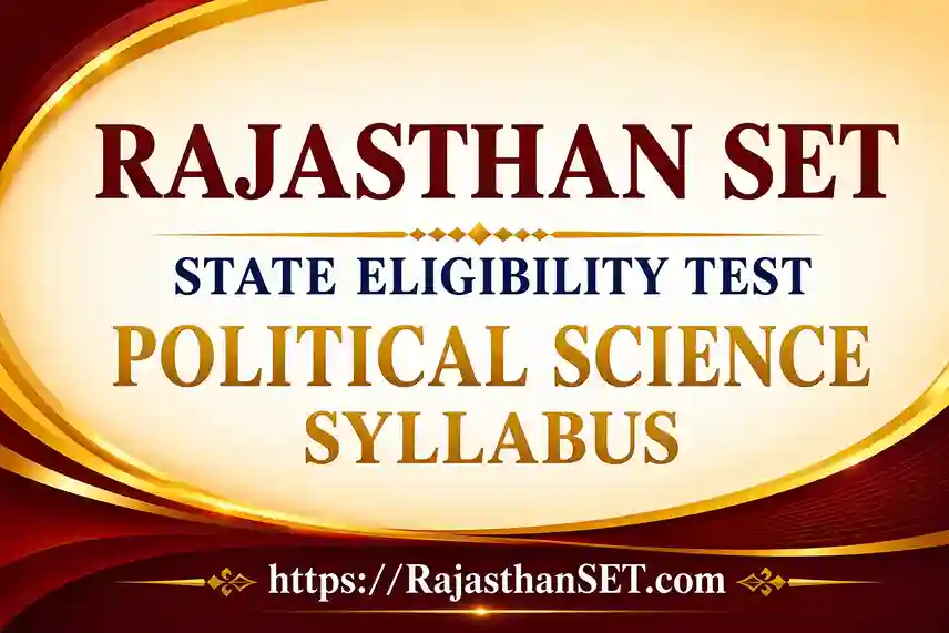 Rajasthan Set Political Science Syllabus 2026 PDF Download