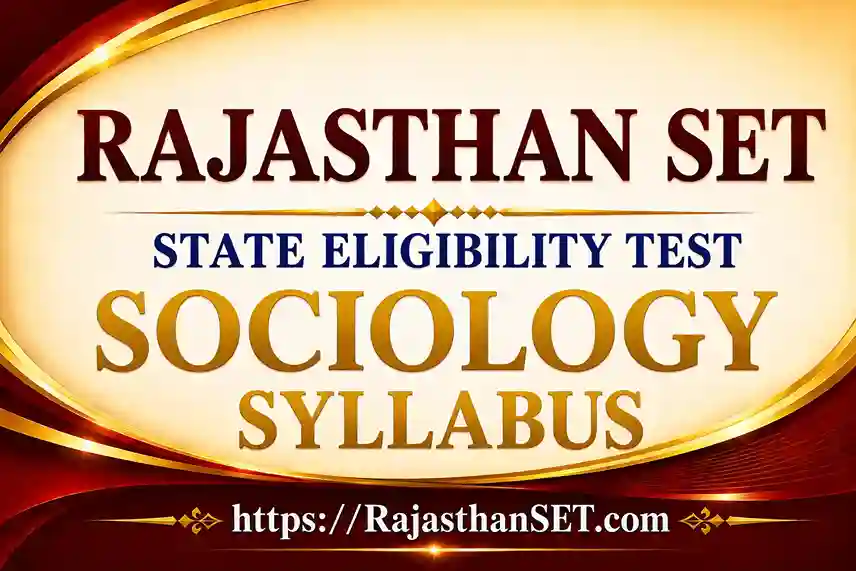 Rajasthan Set Sociology Syllabus 2026 PDF Download