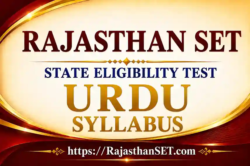 Rajasthan Set Urdu Syllabus 2026 PDF Download